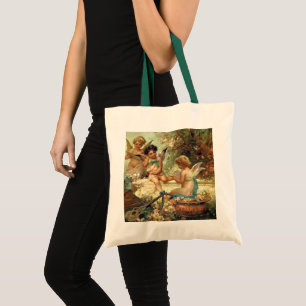 Musician Angels by Hans Zatzka, Victorian Fine Art Tote Bag