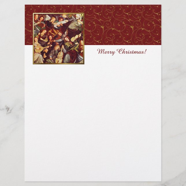 Musician Angels. Fine Art Christmas Letterheads (Front)