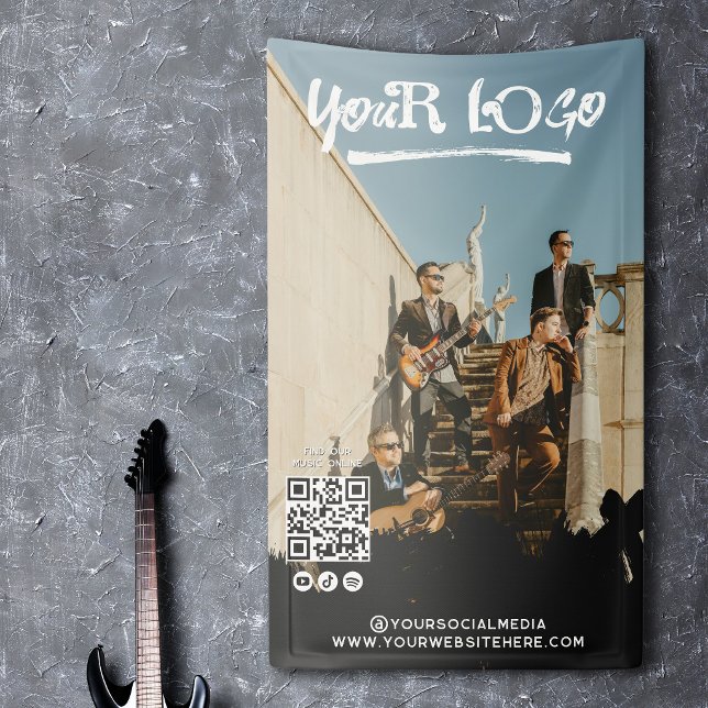 Musician Band Artist Your Logo & Qr Code Banner (Creator Uploaded)