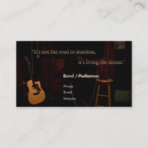 Musician/Band Business Cards! Guitar on stage. Card