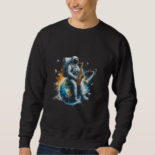 Musician Band Saxophone Astronaut Saxophone Jazz M Sweatshirt