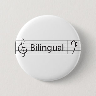Musician Bilingual 6 Cm Round Badge