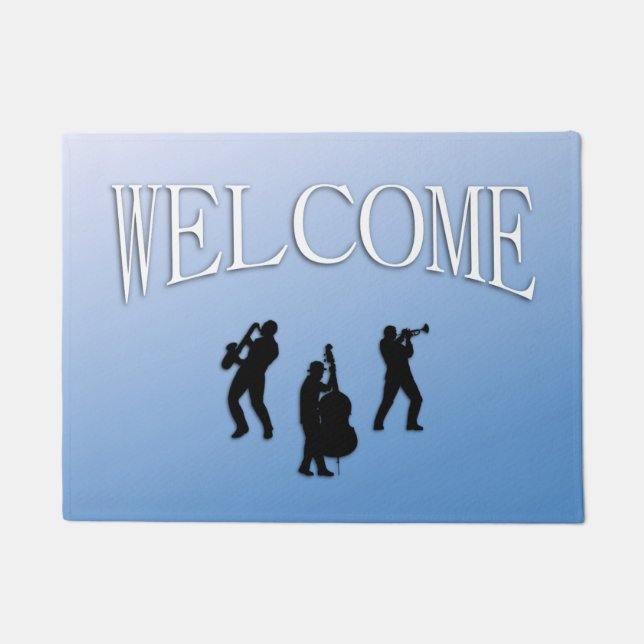 Musician Blue Welcome Doormat (Front)
