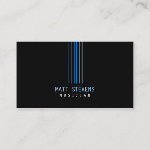 Musician Business Card Blue Beams