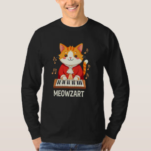 Musician Cat Meowzart Music & Cats Lover Kitty Pia T-Shirt