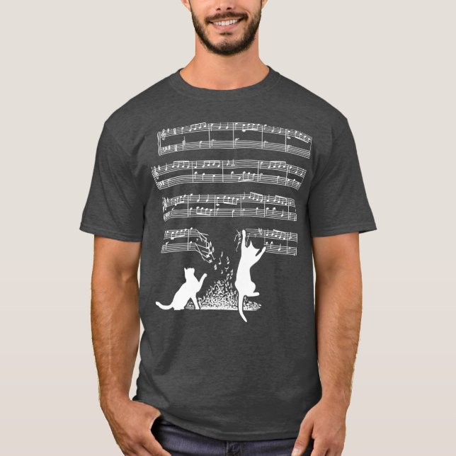 Musician  Cats And Sheet Music T-Shirt (Front)