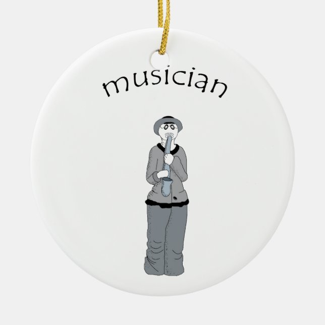 musician ceramic tree decoration (Front)