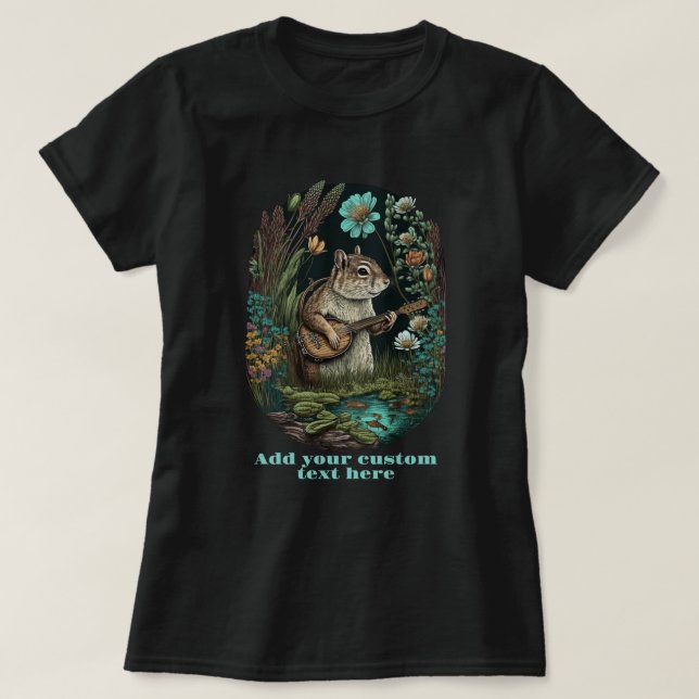 Musician Chipmunk playing Guitar, Chipmunk Lovers T-Shirt (Design Front)