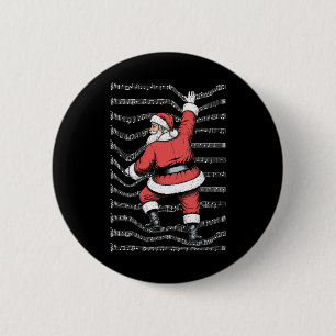 Musician Christmas Funny Santa Claus Climbing Shee 6 Cm Round Badge