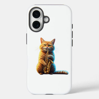 musician cute cat iPhone 16 case