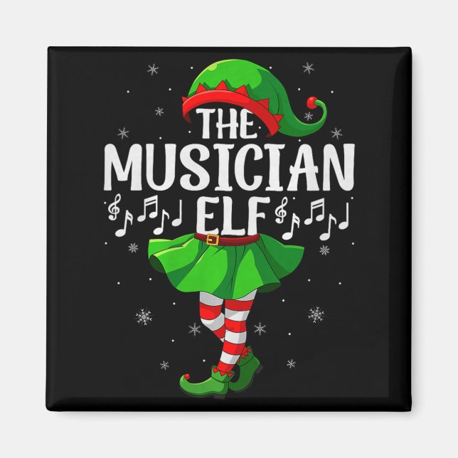 Musician Elf Christmas Girls Women Elf Squad Xmas  Magnet (Front)