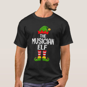 Musician Elf Xmas Matching Family Elf Squad Christ T-Shirt