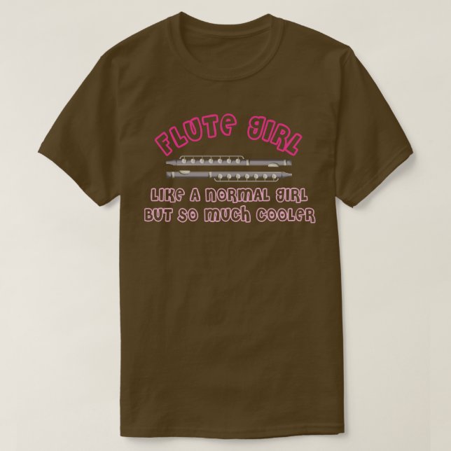 Musician Flute Girl Flautist T-Shirt (Design Front)