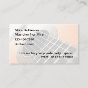 Musician For Hire Business Cards
