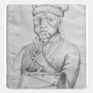 Musician, from the The Vallardi Album Square Sticker