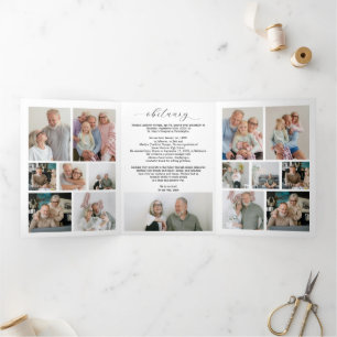 Musician Funeral Tri-Fold Program Template Piano