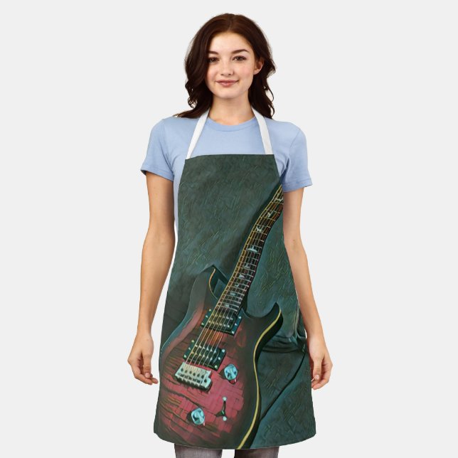 musician guitar lovers gift apron (Worn)