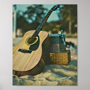 musician guitar lovers gift poster