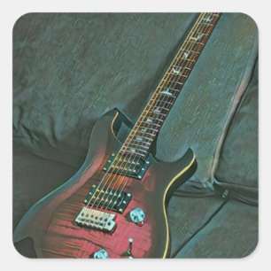 musician guitar lovers gift square sticker