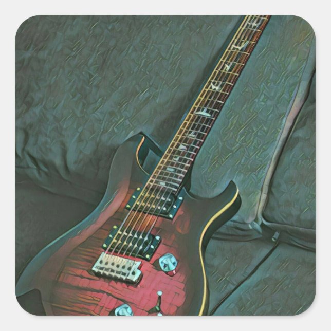 musician guitar lovers gift square sticker (Front)