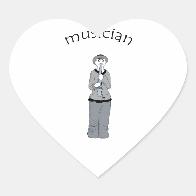 musician heart sticker (Front)