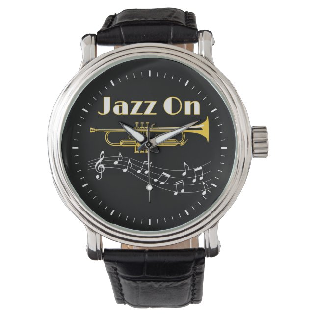 Musician Jazz On Trumpet Player Watch (Front)