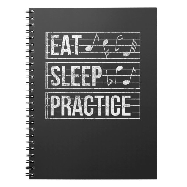 Musician Karaoke Eat Sleep Practice Music Lover Notebook (Front)