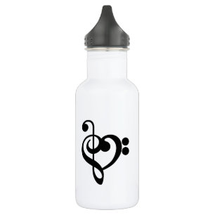 Musician Music Heart - Treble Bass Clef 532 Ml Water Bottle
