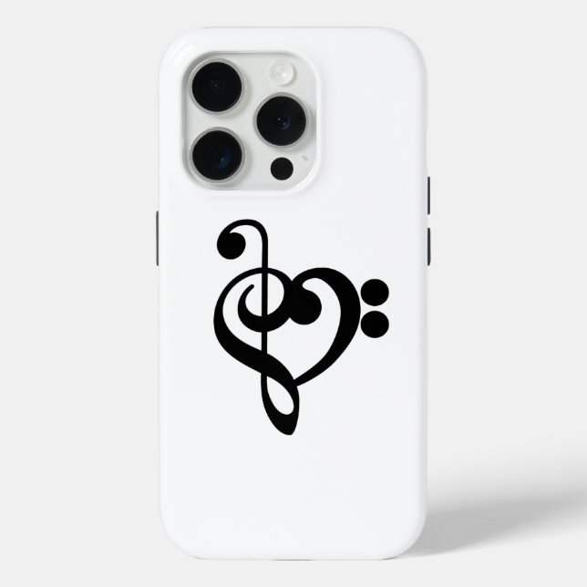 Musician Music Heart - Treble Bass Clef Case-Mate iPhone Case (Back)
