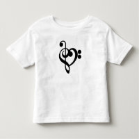 Musician Music Heart - Treble Bass Clef