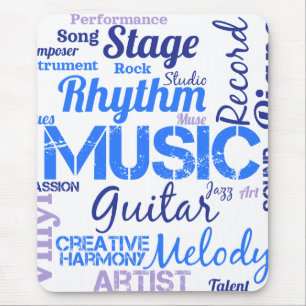 Musician Music Lover Word Cloud  Mouse Pad
