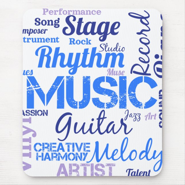 Musician Music Lover Word Cloud  Mouse Pad (Front)