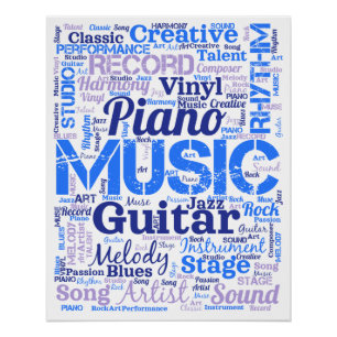 Musician Music Lover Word Cloud Poster