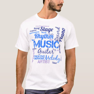 Musician Music Lover Word Cloud T-Shirt