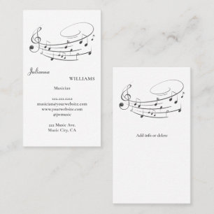 Musician Music Teacher Notes Stave Clef Business Card