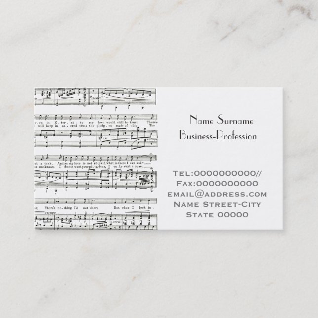 musician, music tutor business card (Front)