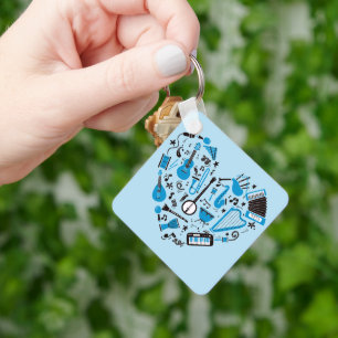 Musician Musical Instrument Heart Tool Key Ring