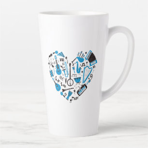 Musician Musical Instrument Heart Tool Latte Mug