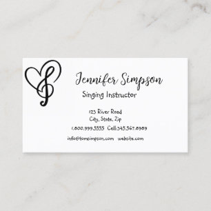 Musician Musical Music Notes Singing Instructor B Business Card