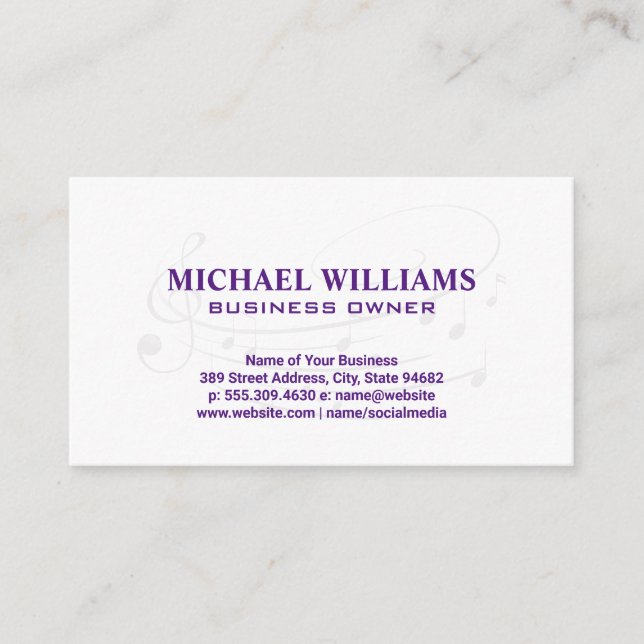 Musician | Musical Notes | Music Business Card (Front)
