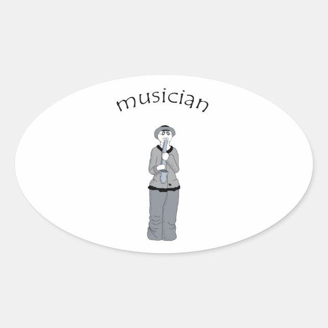 musician oval sticker (Front)