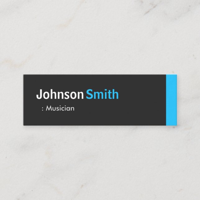 Musician - Personal Aqua Blue Mini Mini Business Card (Front)