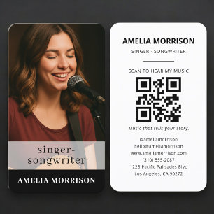 Musician Photo QR Code Professional Business Card
