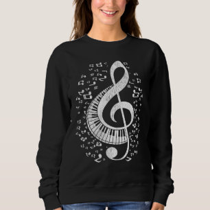 Musician Pianist Music Notes Keyboard Treble Clef  Sweatshirt
