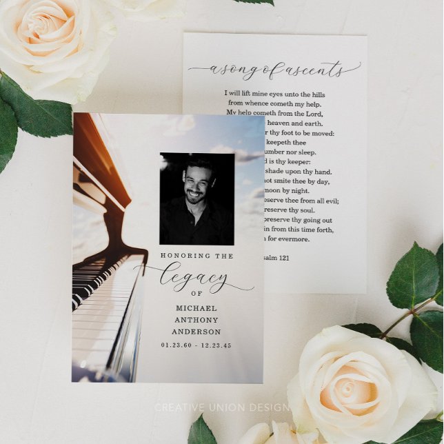 Musician Piano Honouring The Legacy Funeral Card (Creator Uploaded)