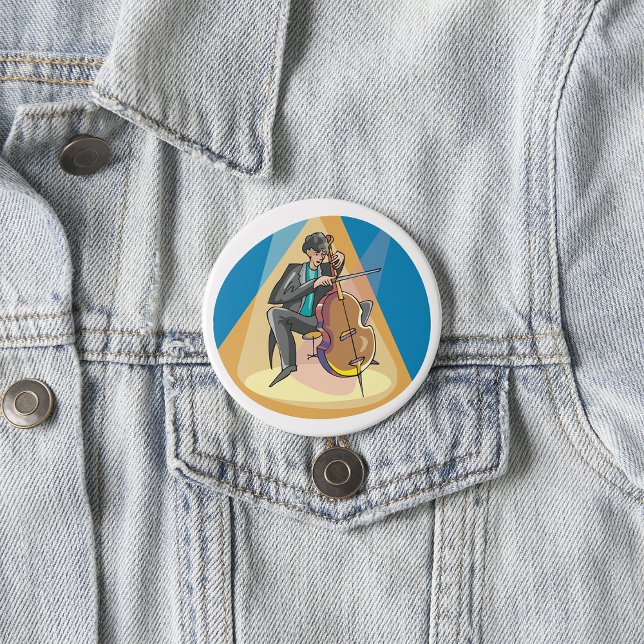 Musician Playing The Chello 7.5 Cm Round Badge (Creator Uploaded)