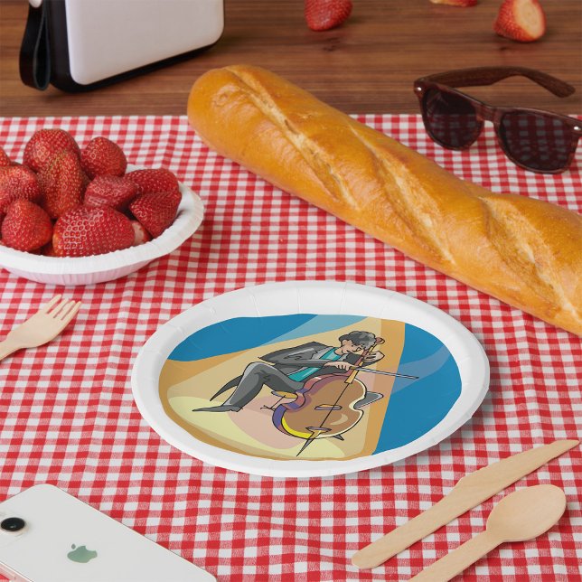 Musician Playing The Chello Paper Plate (Creator Uploaded)