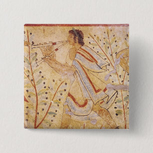 Musician playing the Pipes 15 Cm Square Badge