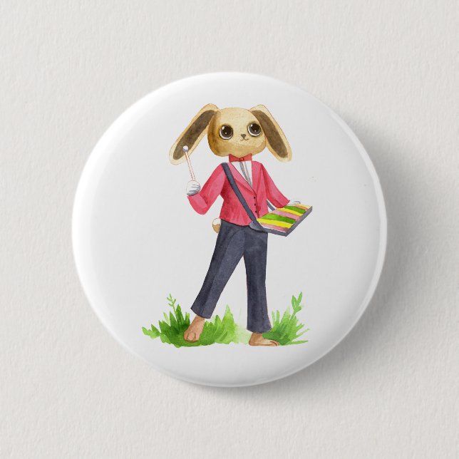 Musician Rabbit Button (Front)