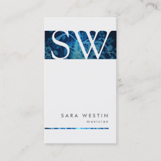 Musician Skills Music Notes Stripe Bold Monogram Business Card